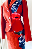 Red Marilyn Skirt and Jacket Suit - Day of the Dead design