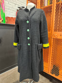 Rock N Roll Black Wool Sweater Swing Coat