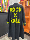 Rock N Roll Black Wool Sweater Swing Coat