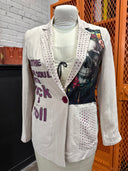 Rock N Roll Soothes My Soul Linen Skull Jacket Blazer