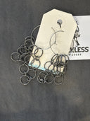 Earrings-Large silver rings with gunmetal chain