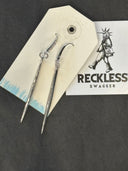 Earrings-Silver spikes on silver cz finding