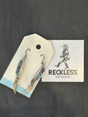 Earrings-Large Ivory Tassels on gold with Selenite
