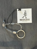 Bracelet-1/2 Leather 1/2 Chain with silver ring