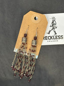 Earrings-Garnet chain tassels