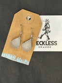 Earrings-White Drusy tear drops in silver
