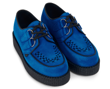 Platform Blue Suede X - Stitch Leather Creeper
