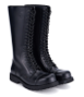 Platform Lace Combat Black Leather Boot Metal