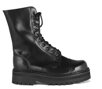 Platform Lace Combat Black Leather Boot Metal