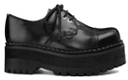 Platform Lace Combat Black Leather Shoe