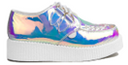 Lace-up Iridescent Leather Platform Shoe