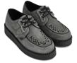 Platform Gray Suede Creeper w/X Stitch detail