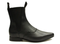 Grain Leather Black Pull-On Winklepicker Boot
