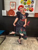Alice in Goth Land: Black Goth Red Rose, Butterfly & Skull Swing Dress - Reckless Swagger
