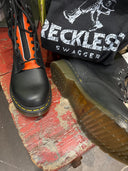 Black Doc Martens Orange Tongue Zipper - Reckless Swagger