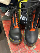 Black Doc Martens Orange Tongue Zipper - Reckless Swagger
