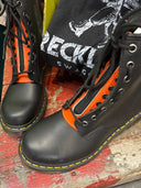 Black Doc Martens Orange Tongue Zipper - Reckless Swagger