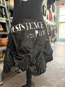 Black Natural Silk Bubble Belt Punk Mini Skirt - Reckless Swagger