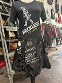 Black Natural Silk Bubble Belt Punk Mini Skirt - Reckless Swagger