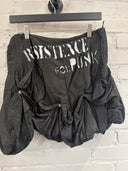 Black Natural Silk Bubble Belt Punk Mini Skirt - Reckless Swagger