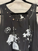 Black Painted Silk Punk Top - Reckless Swagger