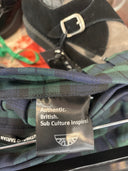 BLACK STEWART TARTAN SKIRT – MONO PLEATED - Reckless Swagger