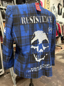 Blue Black Plaid Chain Punk Statement blazer - Reckless Swagger