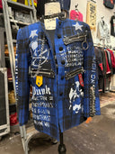 Blue Black Plaid Chain Punk Statement blazer - Reckless Swagger