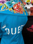 Blue Floral Punk Suit with Vintage Skirt - Upcycled Queen Edition - Reckless Swagger