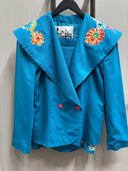 Blue Floral Punk Suit with Vintage Skirt - Upcycled Queen Edition - Reckless Swagger