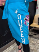 Blue Floral Punk Suit with Vintage Skirt - Upcycled Queen Edition - Reckless Swagger