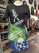 Blue Tartan & Green Lthr Mini - Reckless Swagger