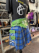 Blue Tartan & Green Lthr Mini - Reckless Swagger