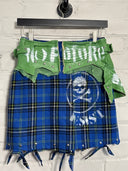 Blue Tartan & Green Lthr Mini - Reckless Swagger