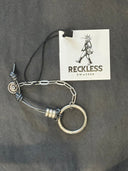 Bracelet - 1/2 Leather 1/2 Chain with silver ring - Reckless Swagger