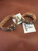 Bracelet - CZ on Leather Cuff - Reckless Swagger