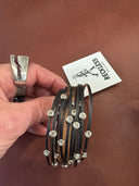 Bracelet - CZ on Leather Cuff - Reckless Swagger