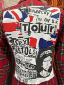 British Red Tartan Blazer - Sex Pistols 'God Save the Queen' Punk Statement Piece - Reckless Swagger