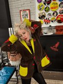 Brown Corduroy Campus Jacket – Red Plaid Accents & Celadon Yellow Felted Wool Trim - Reckless Swagger