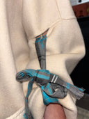 Cashmere Blush Coat with Turquoise Tartan – One - of - a - Kind Punk Custom for Reckless Swagger - Reckless Swagger