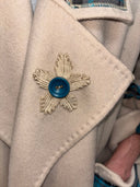 Cashmere Blush Coat with Turquoise Tartan – One - of - a - Kind Punk Custom for Reckless Swagger - Reckless Swagger