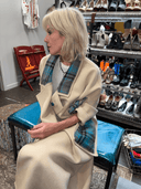 Cashmere Blush Coat with Turquoise Tartan – One - of - a - Kind Punk Custom for Reckless Swagger - Reckless Swagger