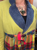 Chambray Linen Rainbow Top with Putter Buttons - Versatile & Breathable - Reckless Swagger