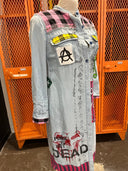 Chambray Punk Dress Jacket - Never Mind the Bullocks Hand - Painted Statement - Reckless Swagger