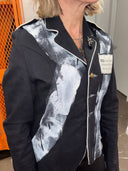 Chaos Around the World Painted Punk Jacket - Fitted Piped Epaulets - Reckless Swagger