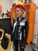 Chaos Around the World Painted Punk Jacket - Fitted Piped Epaulets - Reckless Swagger