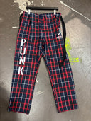 Checkered Bondage Trousers with Belt Straps - Punk Rock Pants - Reckless Swagger