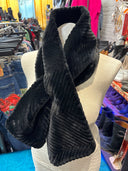 Chevron Faux Fur Punk Scarf - Luxe Slit Style Statement Piece - Reckless Swagger