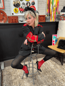 Classic Black Tuxedo Jacket – Reworked with Red Tartan & Epaulettes - Reckless Swagger