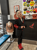 Classic Black Tuxedo Jacket – Reworked with Red Tartan & Epaulettes - Reckless Swagger